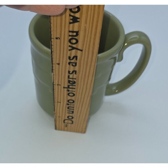 Longaberger Woven Traditions Sage Green Ceramic Mug 12 Oz Dishwasher & Microwave - Picture 7 of 7